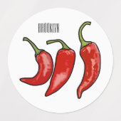 Illustratie Chili cartoon Labels (Design 1)