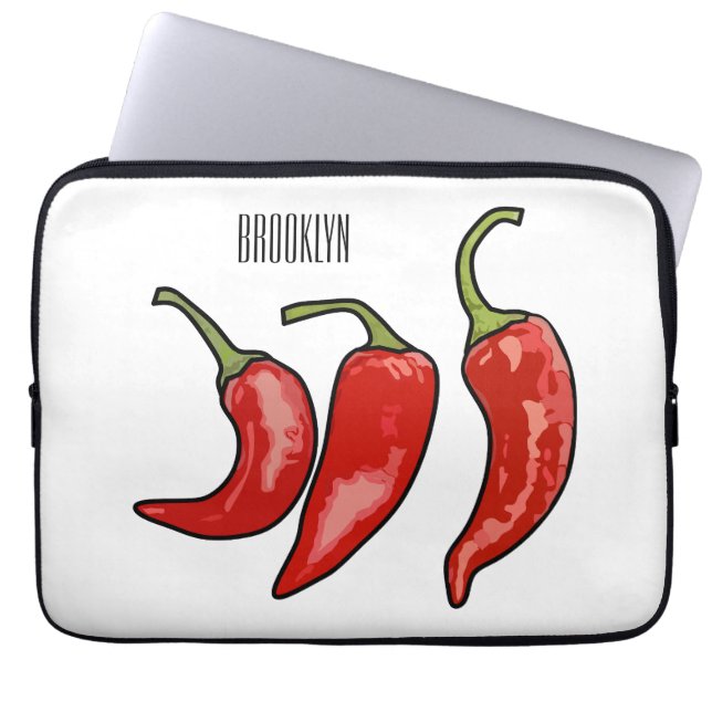 Illustratie Chili cartoon Laptop Sleeve (Voorkant)