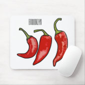 Illustratie Chili cartoon Muismat (Met muis)