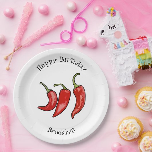 Illustratie Chili cartoon Papieren Bordje (Feest)
