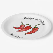 Illustratie Chili cartoon Papieren Bordje (Gekanteld)