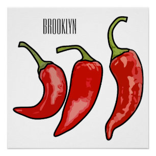 Illustratie Chili cartoon Perfect Poster