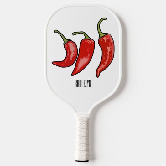 Illustratie Chili cartoon Pickleball Paddle (Achterkant)