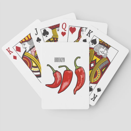 Illustratie Chili cartoon Pokerkaarten (Achterkant)