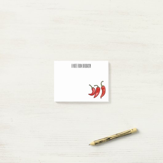 Illustratie Chili cartoon Post-it® Notes (Op bureau)