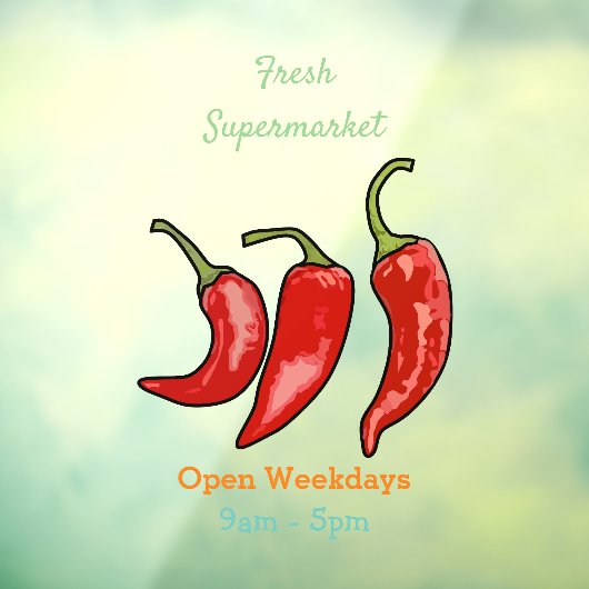 Illustratie Chili cartoon Raamsticker (Vel 3)