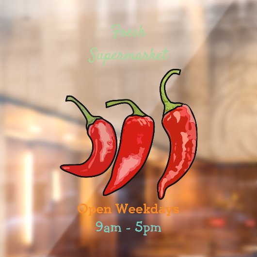 Illustratie Chili cartoon Raamsticker (Vel 2)