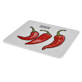 Illustratie Chili cartoon Snijplank (Hoek)