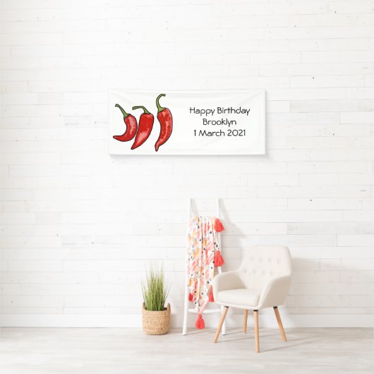 Illustratie Chili cartoon Spandoek (Insitu)