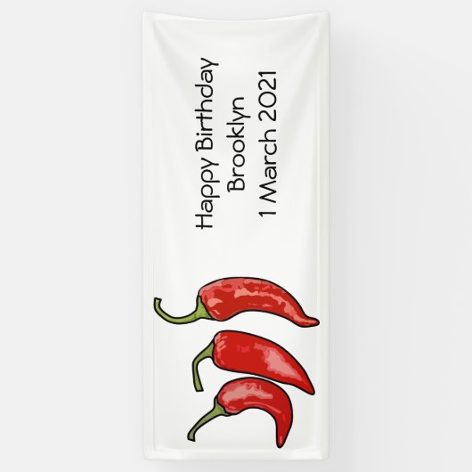 Illustratie Chili cartoon Spandoek (Verticaal)
