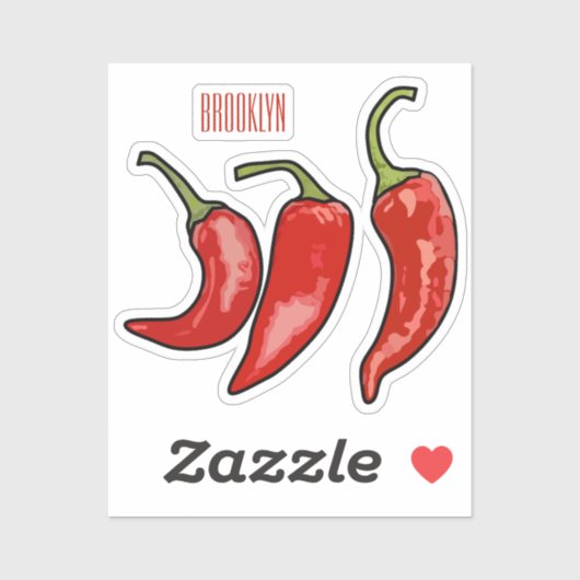 Illustratie Chili cartoon Sticker (Vel)