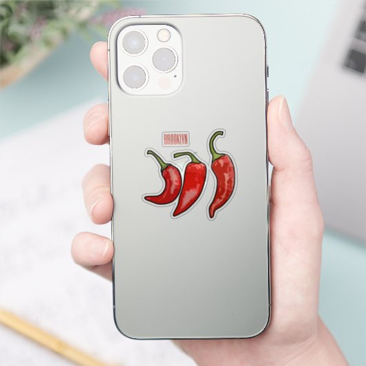 Illustratie Chili cartoon Sticker (Telefoon)