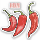 Illustratie Chili cartoon Sticker (Voorkant)