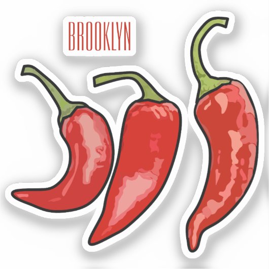 Illustratie Chili cartoon Sticker (Voorkant)
