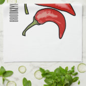 Illustratie Chili cartoon Theedoek (Gevouwen)