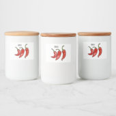 Illustratie Chili cartoon Voedselcontainer Etiket (Flessen)
