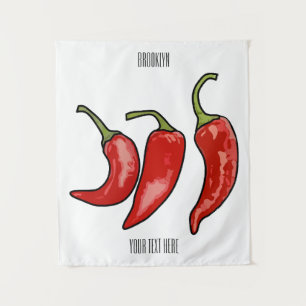 Illustratie Chili cartoon Wandkleed