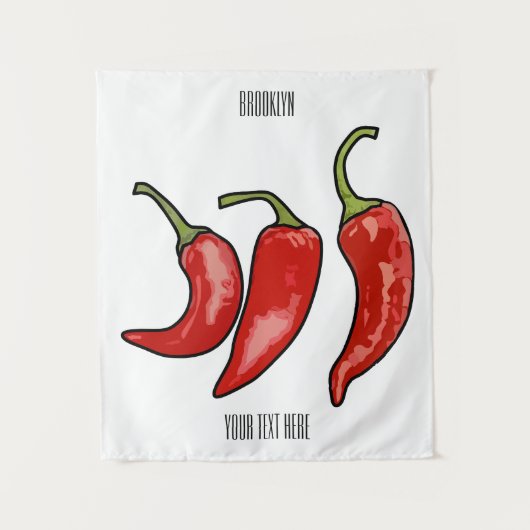 Illustratie Chili cartoon Wandkleed (Voorkant)