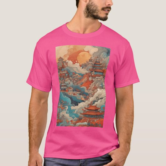 Illustratie China Reizen T-shirt (Voorkant)