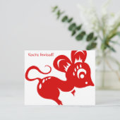 Illustratie Chinese astrologie Rat Kaart (Staand voorkant)