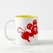 Illustratie Chinese astrologie Rat Tweekleurige Koffiemok (Links)