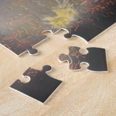 Illustratie Chinese Lion Dancers Firecracker Legpuzzel (Zijkant)