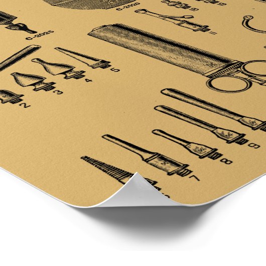 Illustratie chirurgische instrumenten van Antiek D Poster (Hoek)