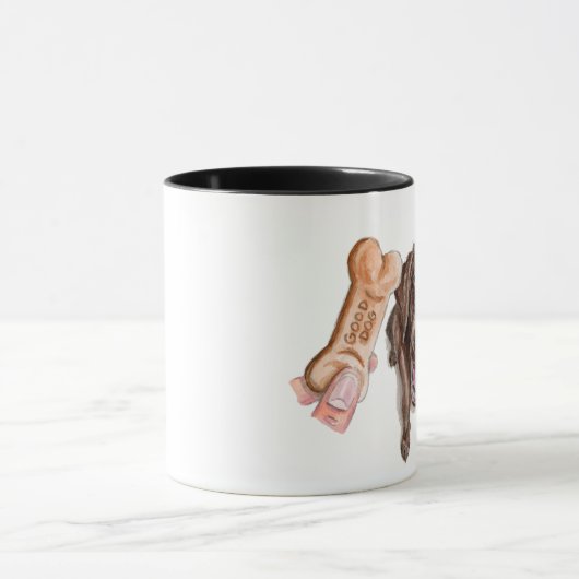 Illustratie Chocolate Lab-Waterverf | GOOD DOG Mok (Midden)