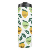 Illustratie Citrus en Limoen Citrus Cartoon Thermosbeker (Voorkant)