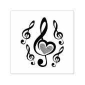 Illustratie Clef Love Music Zelfinktende Stempel (Design)