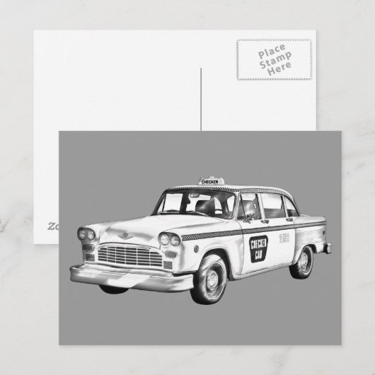 Illustratie controllertaxi briefkaart (Voorkant / Achterkant)