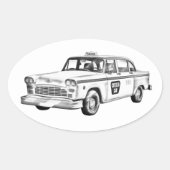 Illustratie controllertaxi ovale sticker (Voorkant)