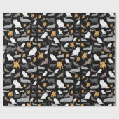 Illustratie Cutatpatroonpatroon op zwarte achtergr Cadeaupapier (Vlak)