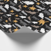 Illustratie Cutatpatroonpatroon op zwarte achtergr Cadeaupapier (Hoek)