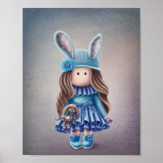 Illustratie Cute Doll Poster