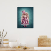 Illustratie Cute Girl Doll Poster (Keuken)