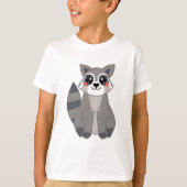 Illustratie Cute Kawaii Raccoon T-shirt (Voorkant)