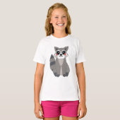 Illustratie Cute Kawaii Raccoon T-shirt (Voorkant volledig)