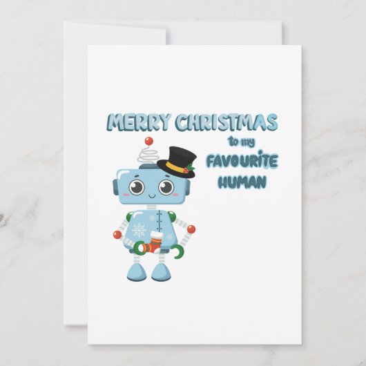 Illustratie Cute Robot op kerstKaart Kaart (Voorkant)
