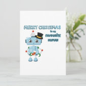 Illustratie Cute Robot op kerstKaart Kaart (Staand voorkant)