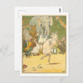  illustratie Dancing Pig / Animals Briefkaart (Voorkant / Achterkant)