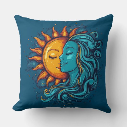 illustratie Day Lady Sky Kussen (Voorkant)