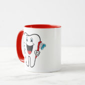 Illustratie: Dentistische stoel en tand Mok (Voorkant links)