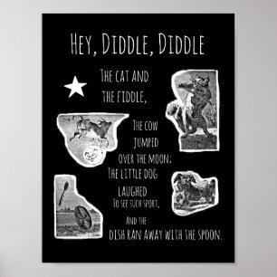 Illustratie: Diddle Diddle Nursery Rhyme Poster
