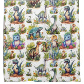 Illustratie Dinosaur Douchegordijn (Voorkant)