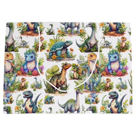 Illustratie Dinosaur Groot Cadeauzakje (Voorkant)