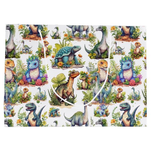 Illustratie Dinosaur Groot Cadeauzakje (Achterkant)