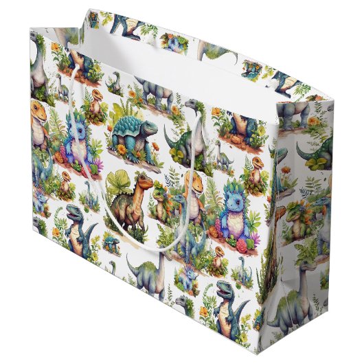 Illustratie Dinosaur Groot Cadeauzakje (Achterkant Gekanteld)