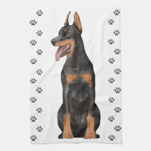 Illustratie Doberman Theedoek