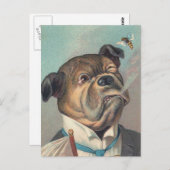 Illustratie Dog en Wasp  Briefkaart (Voorkant / Achterkant)